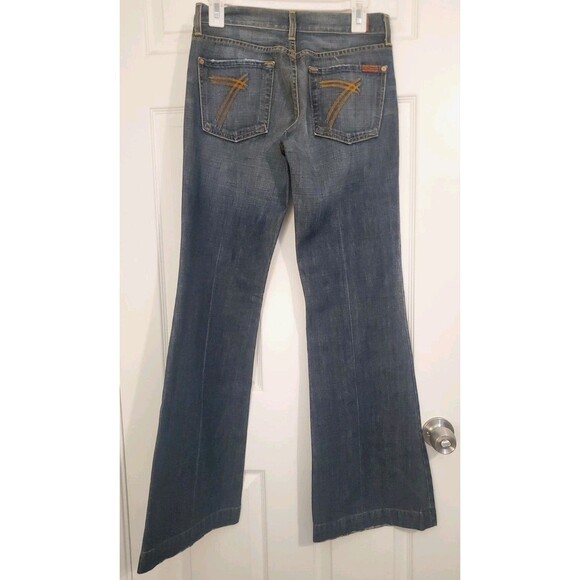 NOS 7 for all Mankind Dojo Women’s Jeans Dark Wash 27 Flare Leg Made USA 29x33 - Picture 7 of 7